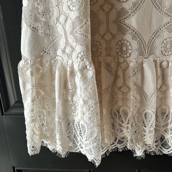 Anthropologie Floreat Manon Ivory Lace Sleeveless A-Line Dress Size 2 - Picture 6 of 13